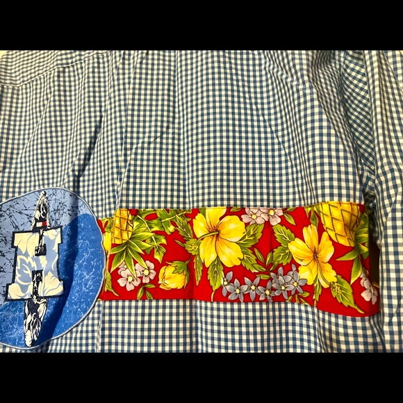 Vintage Tommy Hilfiger mixed Pleated/Hawaiian Long Sleeve Shirt (Rare) L - Picture 5 of 8